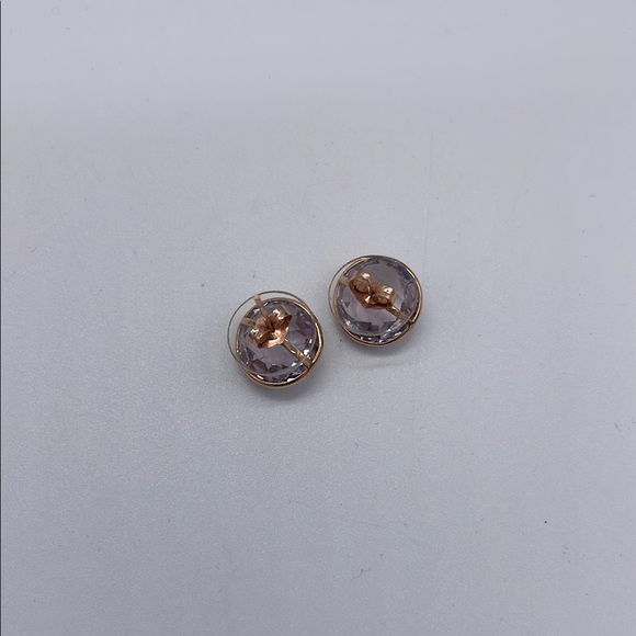 14K Elegant Gold and Pink Stud Earrings